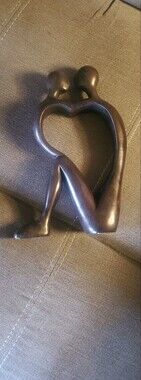 Handcrafted Brown 2 Hearts Father And Child- Decorative Accent for Home
